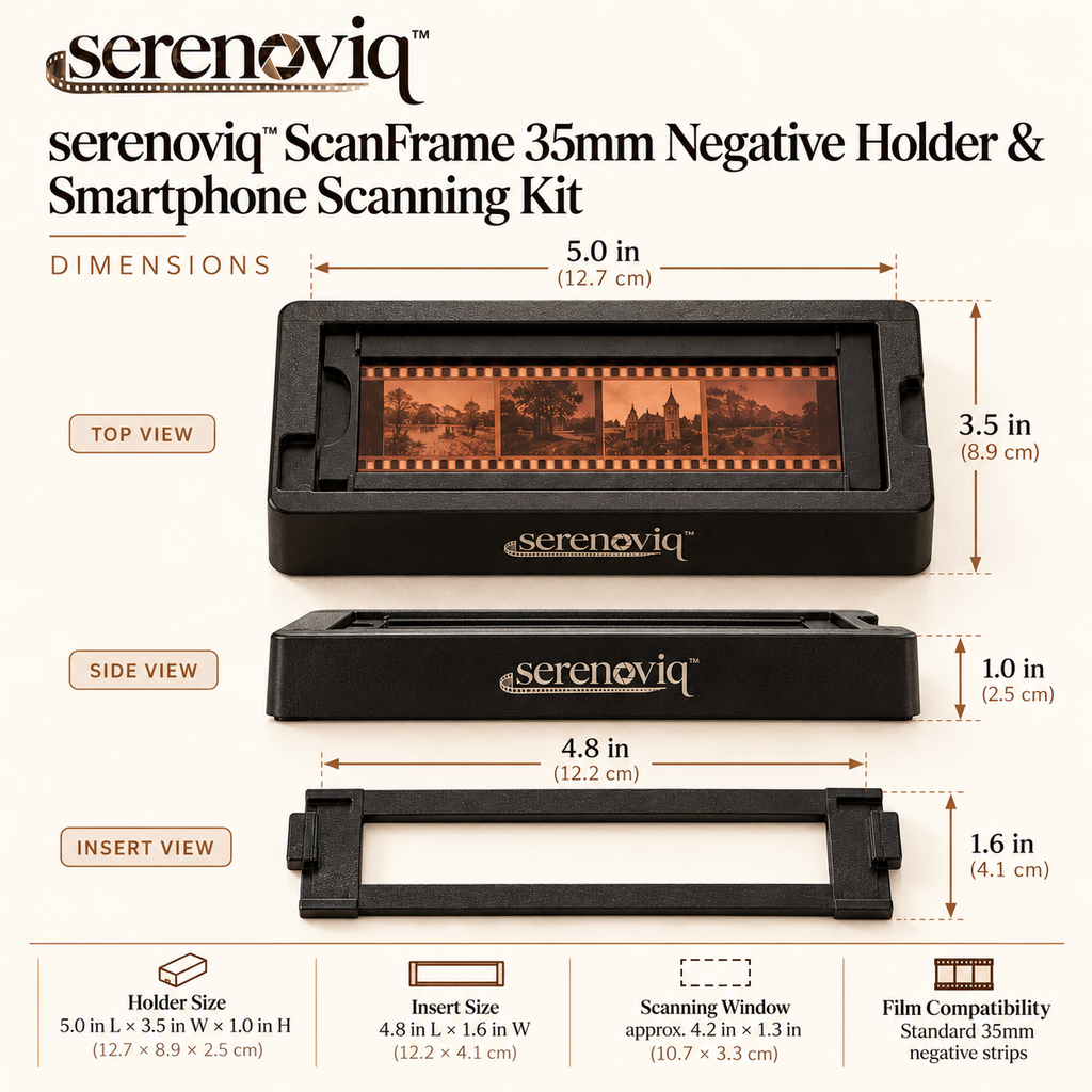 serenoviq™ ScanFrame 35mm Negative Holder & Smartphone Scanning Kit