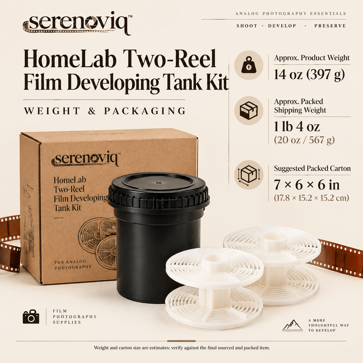 serenoviq™ HomeLab Two-Reel Film Developing Tank Kit