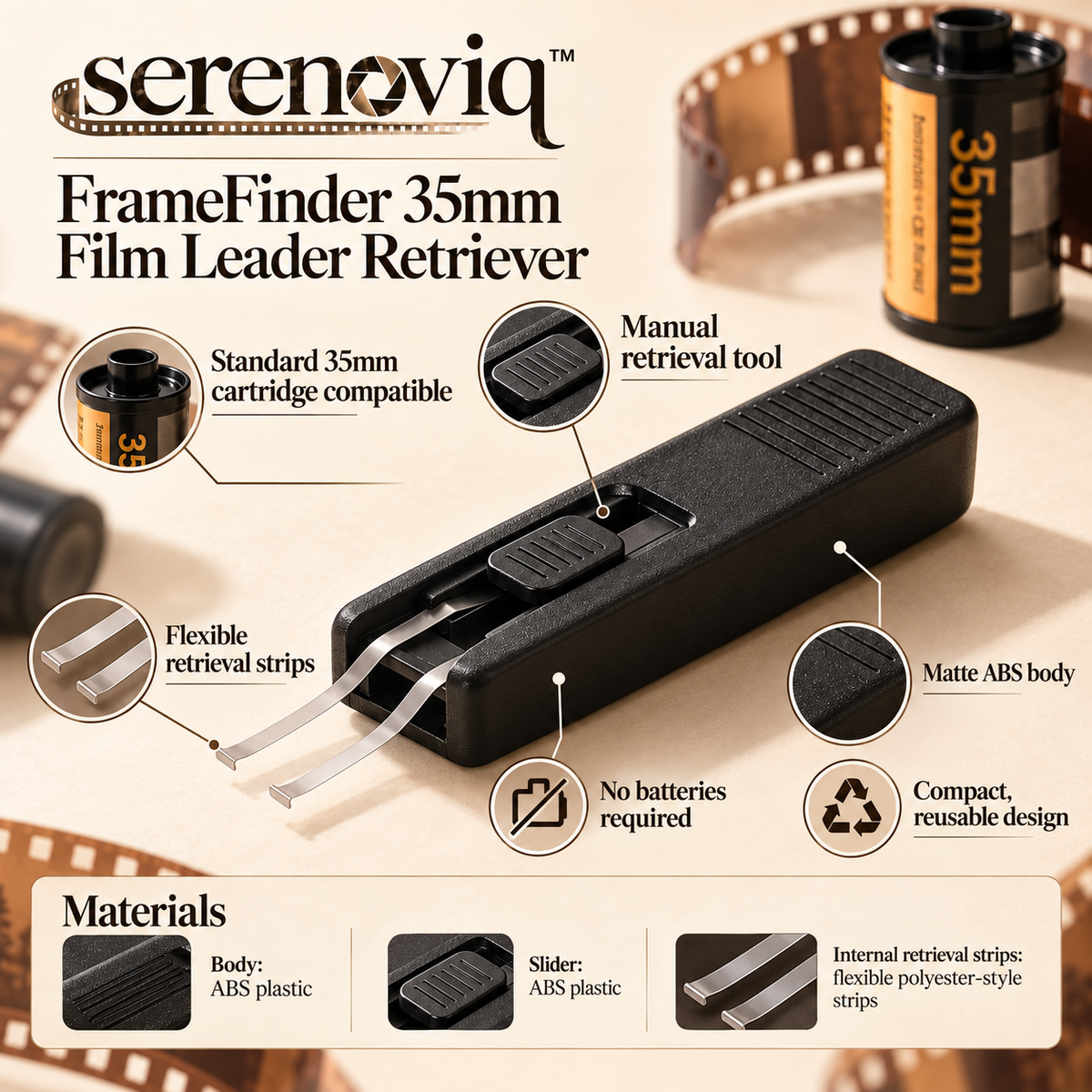 serenoviq™ FrameFinder 35mm Film Leader Retriever