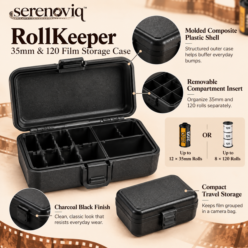 serenoviq™ RollKeeper 35mm & 120 Film Storage Case