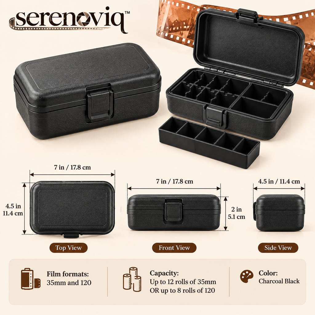 serenoviq™ RollKeeper 35mm & 120 Film Storage Case