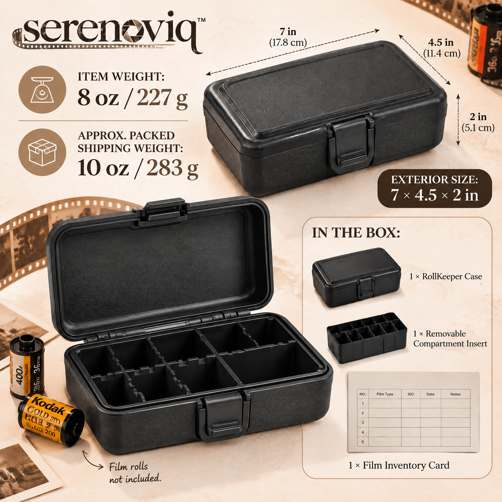 serenoviq™ RollKeeper 35mm & 120 Film Storage Case