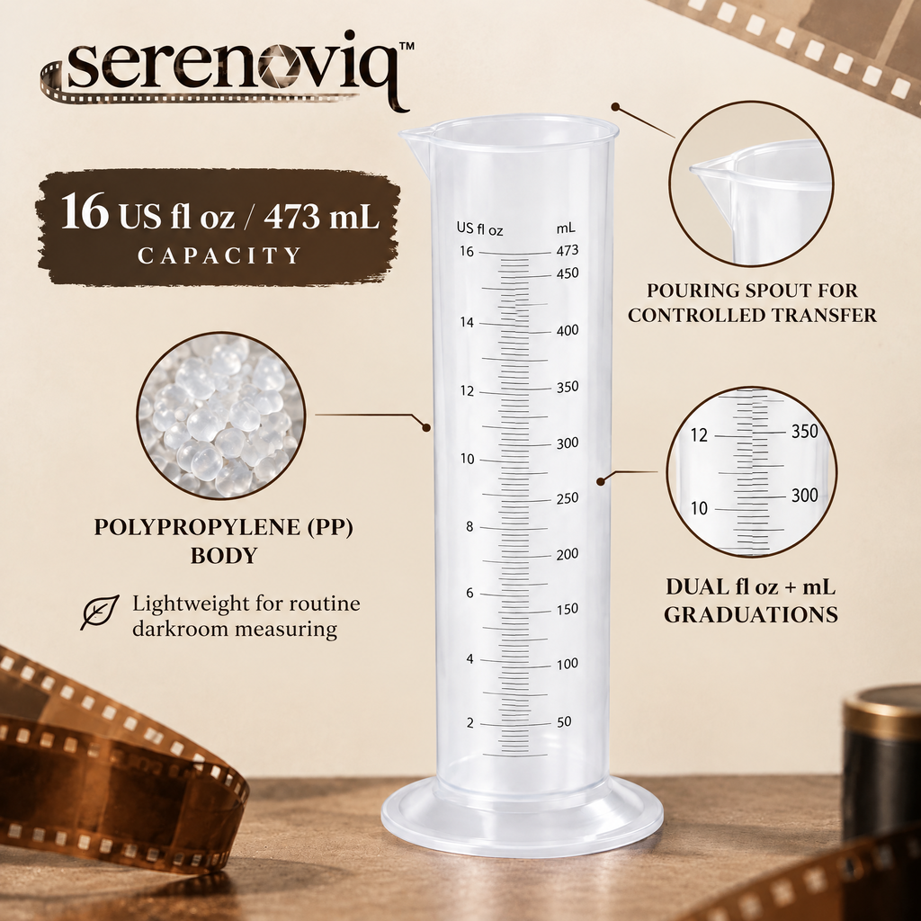 serenoviq™ MeasureMark 16 oz Graduated Film Chemistry Cylinder