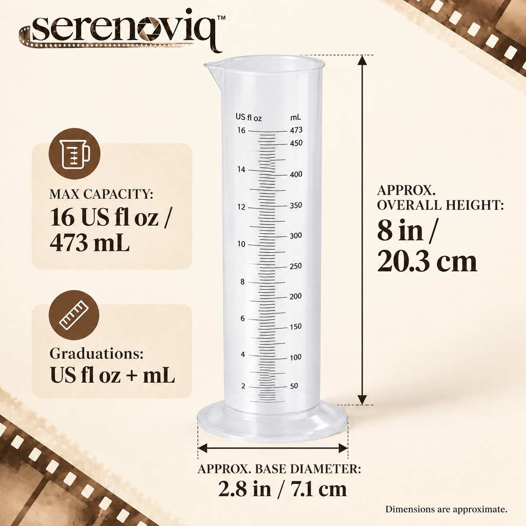 serenoviq™ MeasureMark 16 oz Graduated Film Chemistry Cylinder