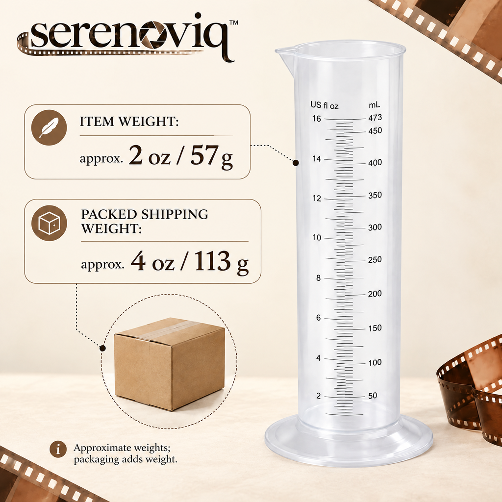 serenoviq™ MeasureMark 16 oz Graduated Film Chemistry Cylinder