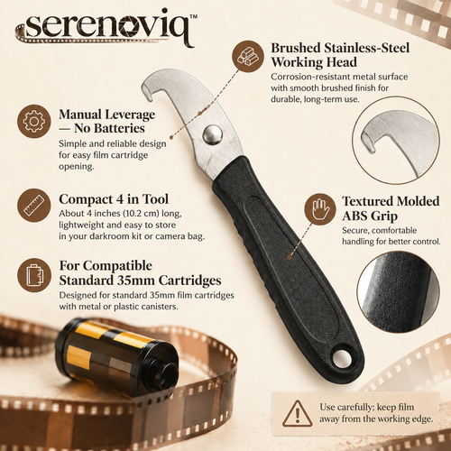 serenoviq™ CassetteCraft 35mm Metal Film Cartridge Opener