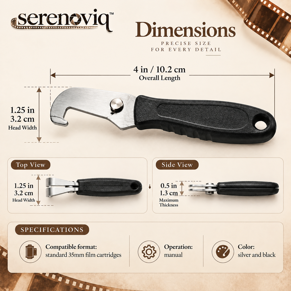 serenoviq™ CassetteCraft 35mm Metal Film Cartridge Opener
