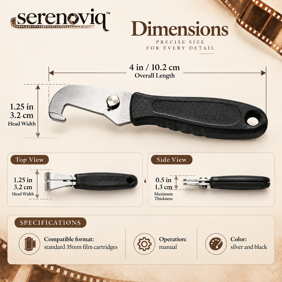 serenoviq™ CassetteCraft 35mm Metal Film Cartridge Opener