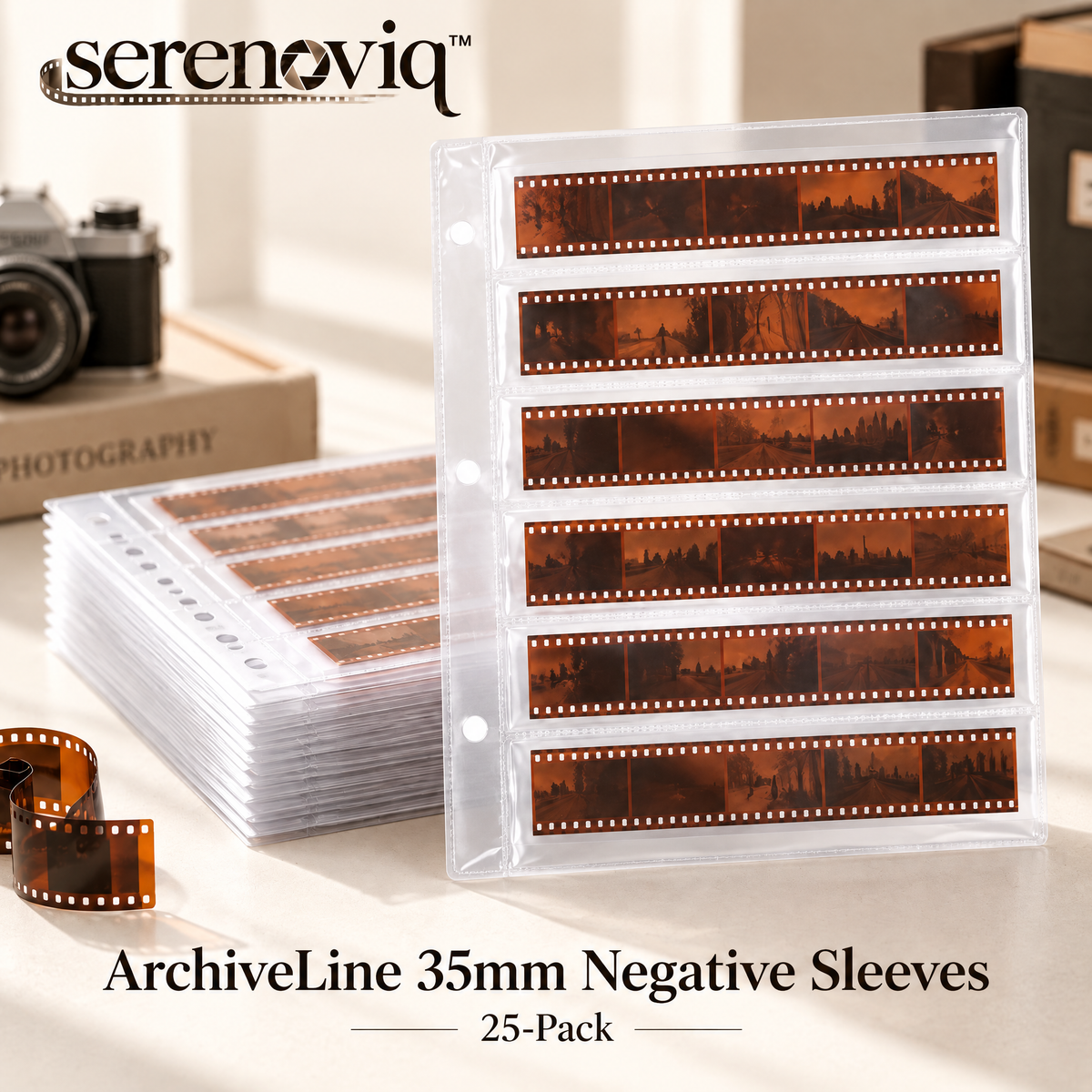 serenoviq™ ArchiveLine 35mm Negative Sleeves, 25-Pack