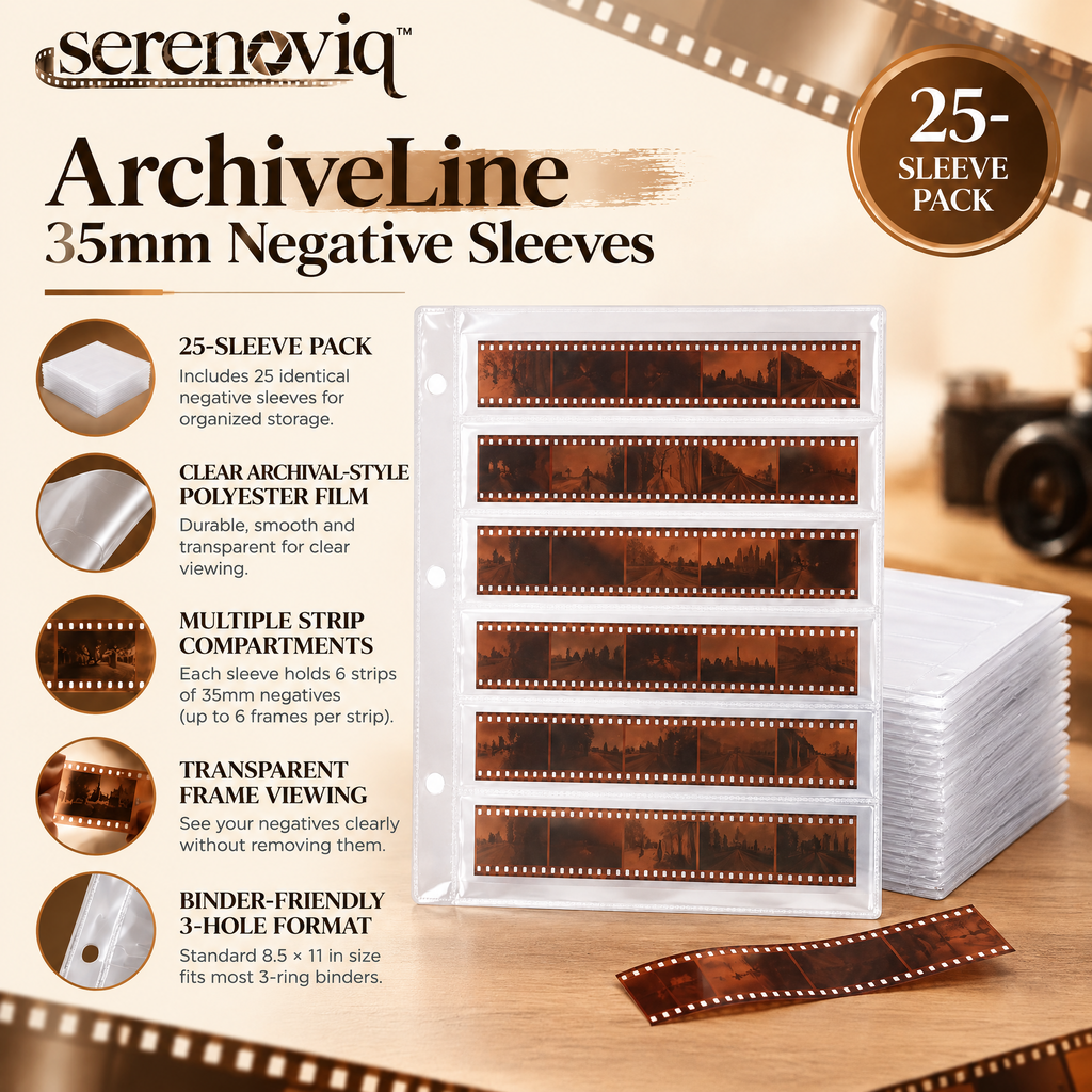 serenoviq™ ArchiveLine 35mm Negative Sleeves, 25-Pack