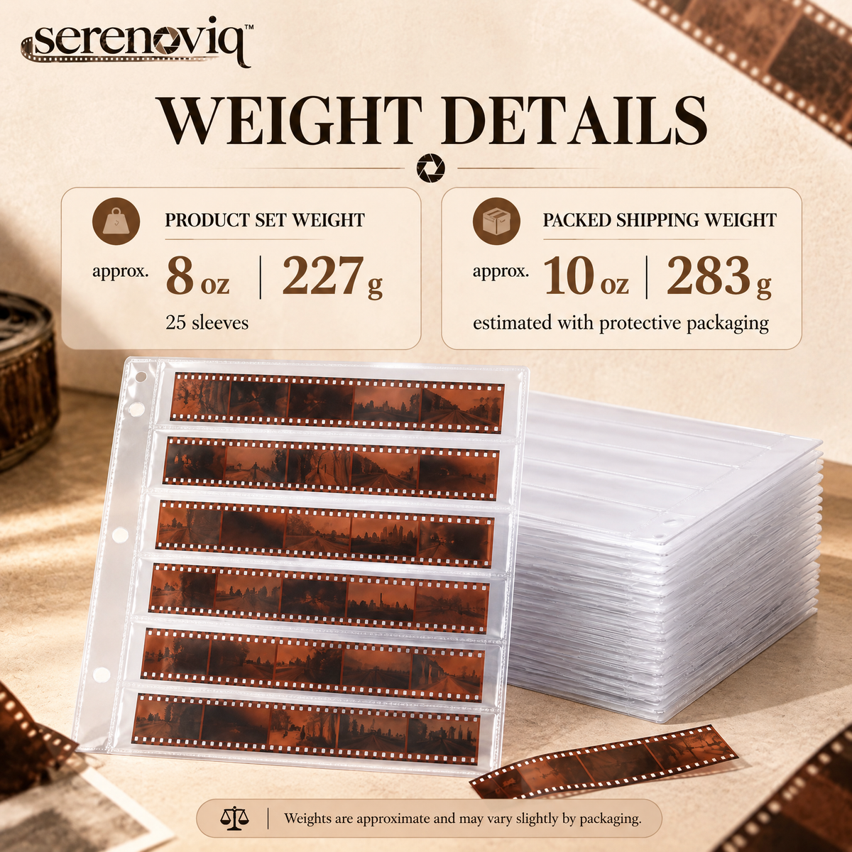 serenoviq™ ArchiveLine 35mm Negative Sleeves, 25-Pack