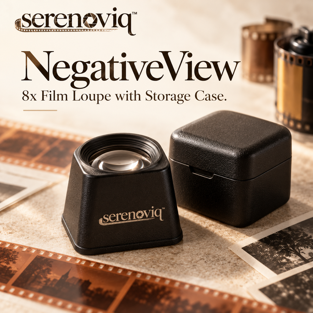 serenoviq™ NegativeView 8x Film Loupe with Storage Case