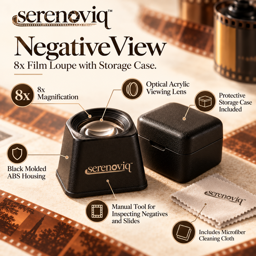 serenoviq™ NegativeView 8x Film Loupe with Storage Case